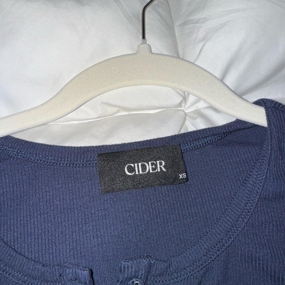 Cider Navy Button-Up Blouse - Picture 2 of 4
